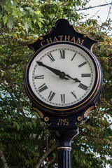 Fototapeta na wymiar Iconic town clock in the center of Chatham, Massachusetts