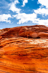 Huge boulders of red rock near Glenn Canyon Dam, AZ, USA