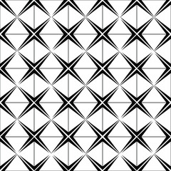 abstract geometry diamond square in black and white seamless pattern design