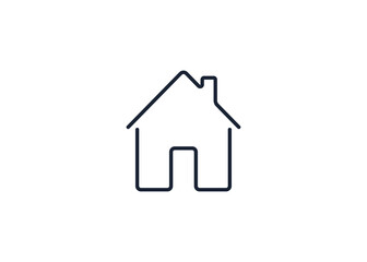 Fototapeta na wymiar Home icon. House symbol illustration vector to be used in web applications. House flat pictogram isolated. Stay home. Line icon representing house for web site or digital apps. 