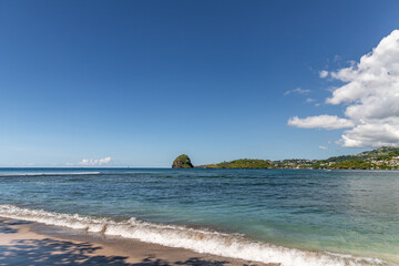 Saint Vincent and the Grenadines, Fort Duvernette and Young Island  view from Blue Lagoon