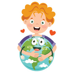 Earth Day With Funny Character