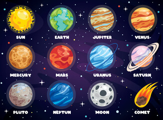 Colorful Planets Of Solar System