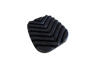 Rubber pad on the gas pedal of the car on an isolated white background. New spare parts.
