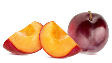 Plum isolated on white background with clipping path