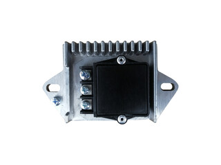 Switch the ignition system of the vehicle on an isolated white background. New spare parts.