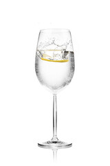 glass of water and lemon