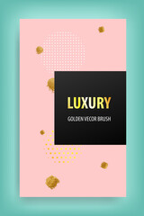Golden stroke banner luxury frame art template