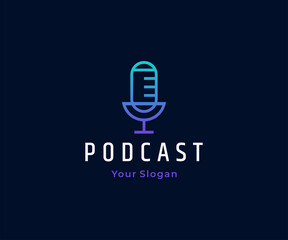 Podcast logo design vector template