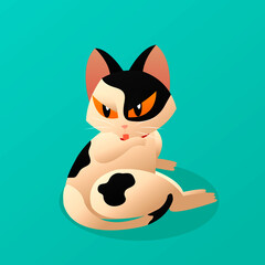 cat licking, gato lamiéndose