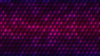 Cyberpunk dot background. Saturated pink dot pattern. Dark futuristic digital screen. Sci-fi wallpaper. Stock vector illustration