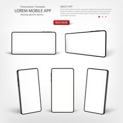 Smart phone template presentation of interface. Vector
