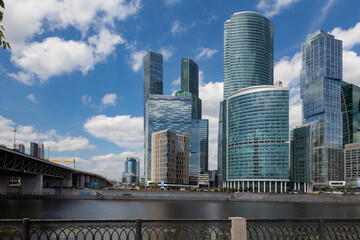 Fototapeta na wymiar MOSCOW, RUSSIA, - June 30, 2020: View of the Moscow International Business Center 