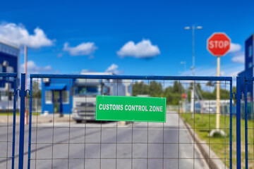 Customs clearance warning sign. - obrazy, fototapety, plakaty