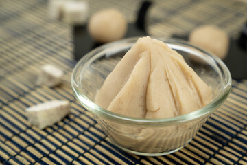 Japanese style taro or yam paste dessert
