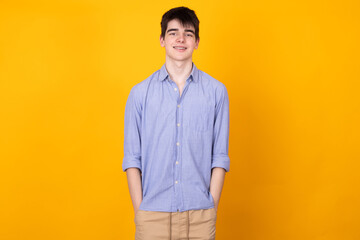 portrait of young male teenager isolated on background