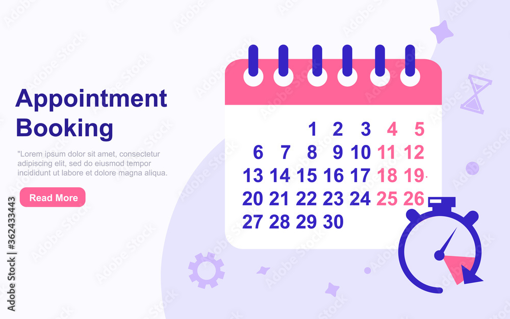 Poster landing page template of calendar and schedule illustration concept. modern design concept of web pa