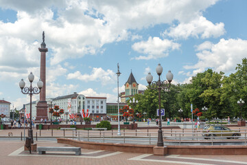 Kaliningrad-Russia-June 25, 2020: Victory square in Kaliningrad
