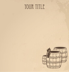 Grunge  wooden barrels of wine