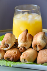Hotdog rolls in the table