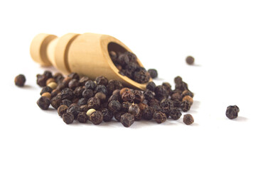 Black pepper  isolated on white