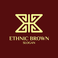 Simple Luxury Letter E and B Monogram Logo with Ethnicity Style