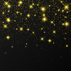 Gold backdrop with stars and dust sparkles