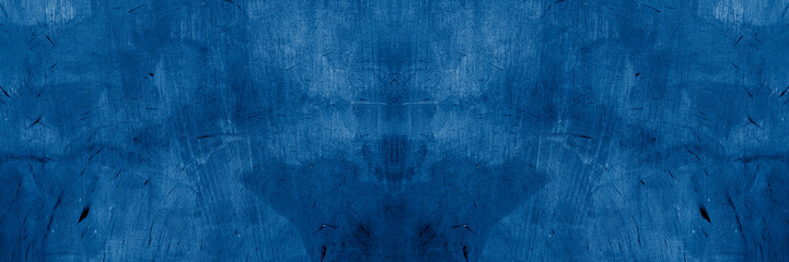 Old wall pattern texture cement blue dark abstract  blue color design are light with black gradient background.