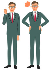 悲しむ男性と怒る男性