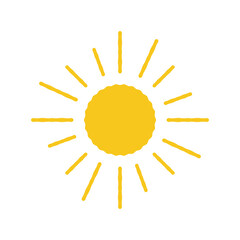 Sun Icon for Graphic Design Projects. Summer Sun Icon Vector Logo. Sun vector icon, flat summer symbol. Simple illustration for web or mobile app. 