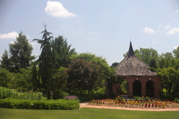garden with a  gazebo