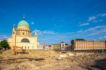 Baustelle an der Nikolaikirche, Potsdam, Deutschland 