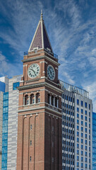 Fototapeta na wymiar Old clock tower in Seattle Washington