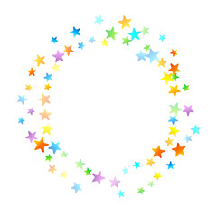 Rainbow Festive Confetti. Carnival Star Falling.