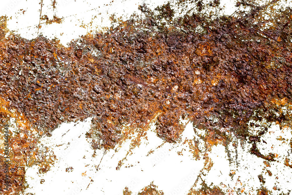 Poster rust isolated on a white background. texture for the designer