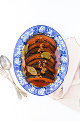 Roasted butternut squash with molasses and spices
