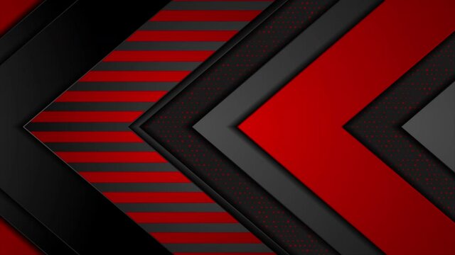 Hi-tech abstract motion background with red and black arrows. Seamless looping. Video animation Ultra HD 4K 3840x2160