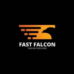 Elegant Fast Falcon logo template vektor. Creative symbol. Emblem. Animal logo with speed