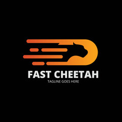 Elegant Fast Cheetah logo template vektor. Creative symbol. Emblem. Animal logo with speed © aqilah