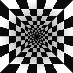 Obraz premium Rotating concentric shapes, optical illusion abstract pattern background