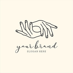 two hand line art are interconnected, Simple line art of two hands holding each other strongly