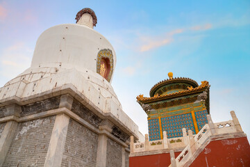 Yongan temple (Temple of Everlasting Peace) situated in the heart of Beihai park in Jade Flower...