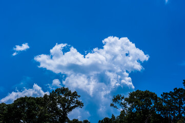 Beautiful and curious clouds background blue sky at Florida.