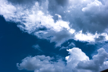 Naklejka na ściany i meble Beautiful and curious clouds background blue sky at Florida.