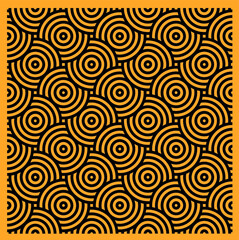 Black and orange circle pattern for walpaper and inspiration