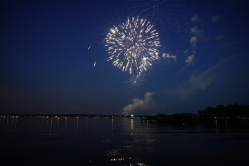 Fireworks being fired off in Wisconsin to celebrate the 4th of July independence day.