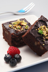 Brownies with berries