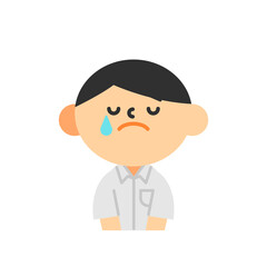 ビジネス　半袖　クールビズ　上半身　フラット　男性　お辞儀　謝罪　泣く