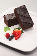 Brownies with berries
