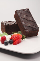 Brownies with berries